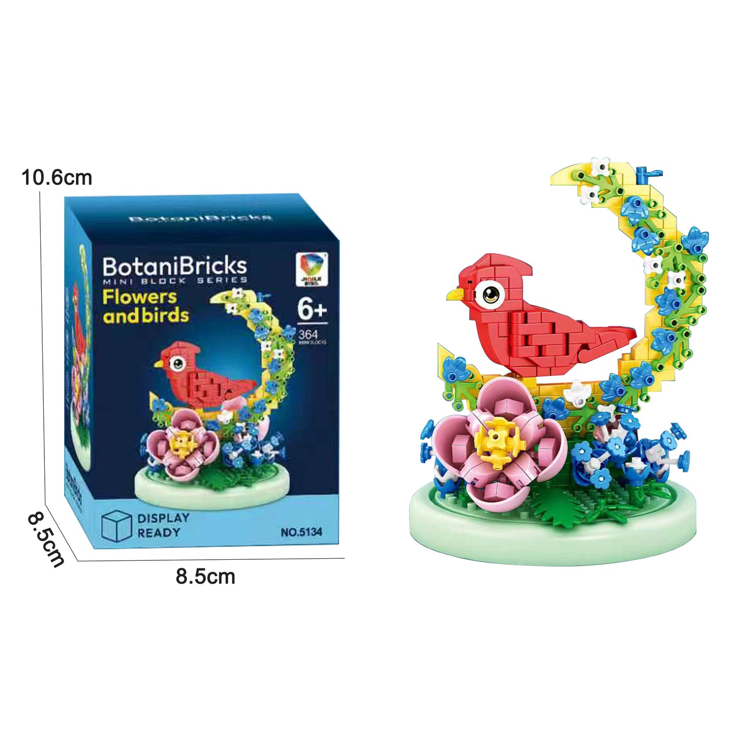 BotaniBricks Mini Building Blocks Flowers & Birds Decorative DIY Bird Flower Brick Ornament