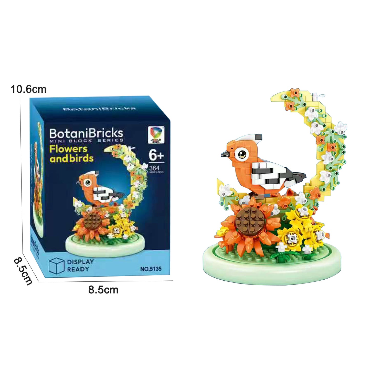 BotaniBricks Mini Building Blocks Flowers & Birds Decorative DIY Bird Flower Brick Ornament