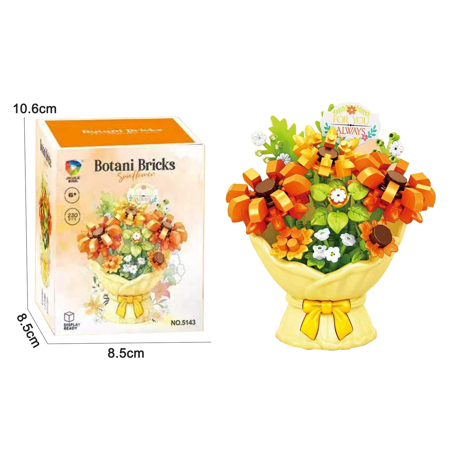 Eternal Flower Bouquet Micro Building Blocks Kit Desktop Tabletop Ornament Gift