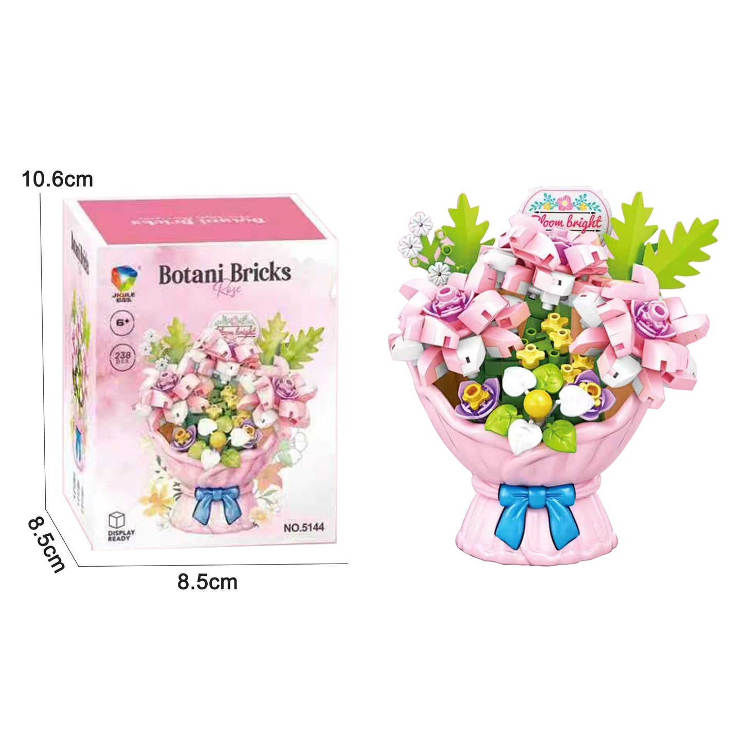 Eternal Flower Bouquet Micro Building Blocks Kit Desktop Tabletop Ornament Gift
