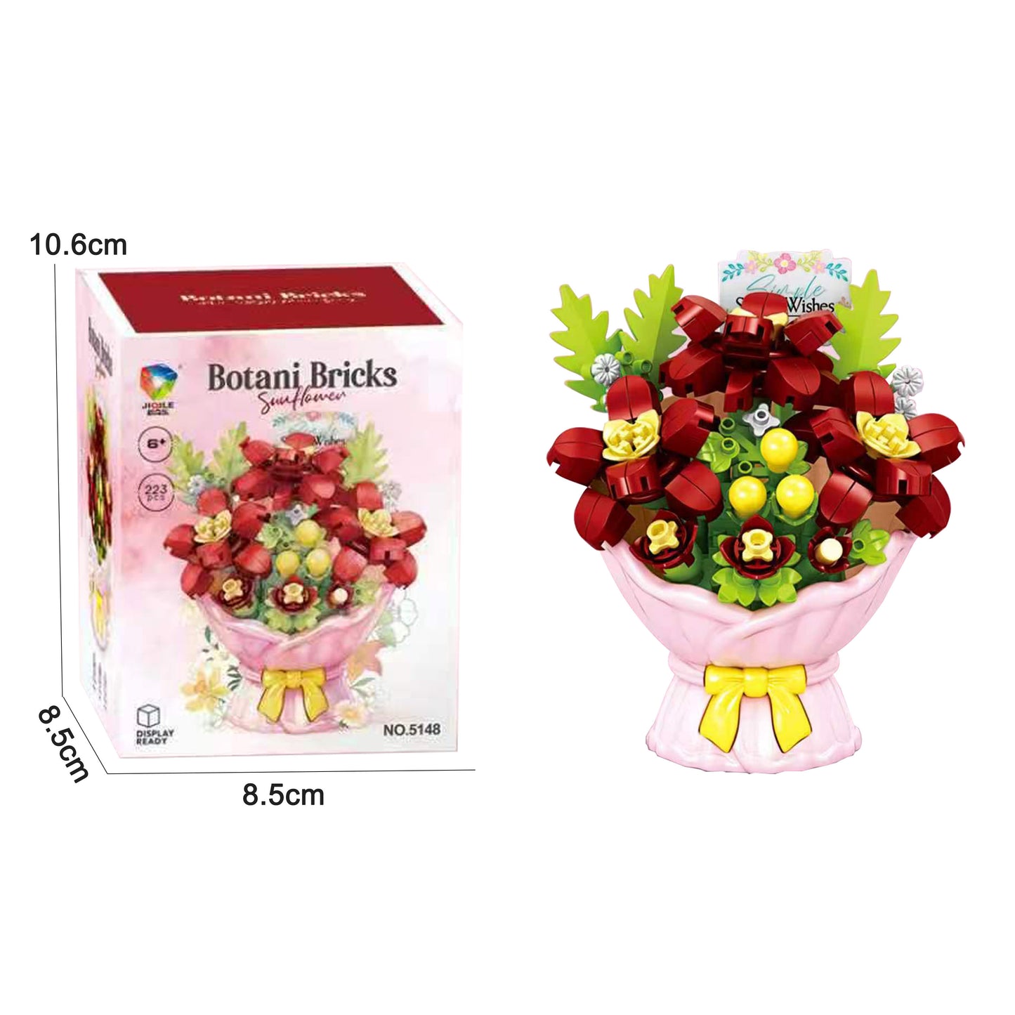 Eternal Flower Bouquet Micro Building Blocks Kit Desktop Tabletop Ornament Gift