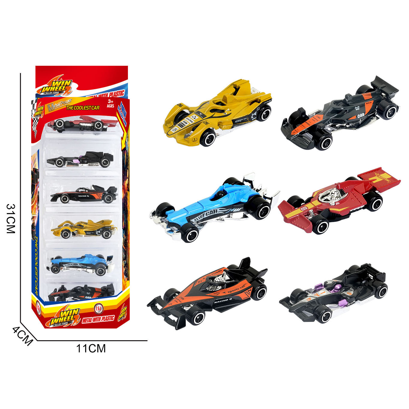 1:64 Alloy Die Cast Mini Racing Car Set 6PCS Classic Vintage Pull Back Metal Toy Cars Kids Gift Diecast Vehicle Collection Toy