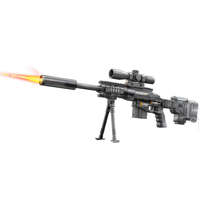 Remington Transparent Electric Water Gun With Simulated Fire Light Auto Continuous Shooting Large Drum Magazine Rechargeable Water Blaster Summer Outdoor Pool Shooting Toy For Kids