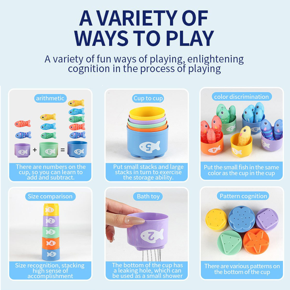 Montessori Soft Fabric Magnetic Fishing Game Set Toddler Sensory Educational Bath Toy