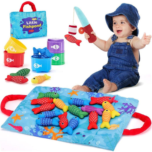 Montessori Soft Fabric Magnetic Fishing Game Set Toddler Sensory Educational Bath Toy