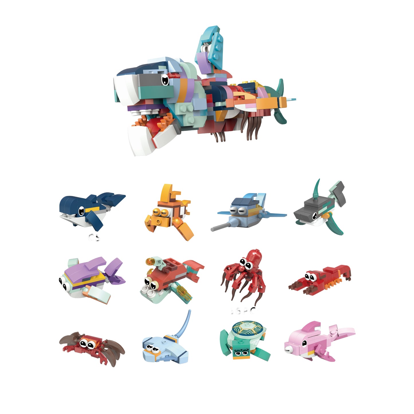 ENJOYSTAR 12-in-1 DIY Building Blocks Set Creative Assemble Construction Toy STEM Educational Toy for Kids