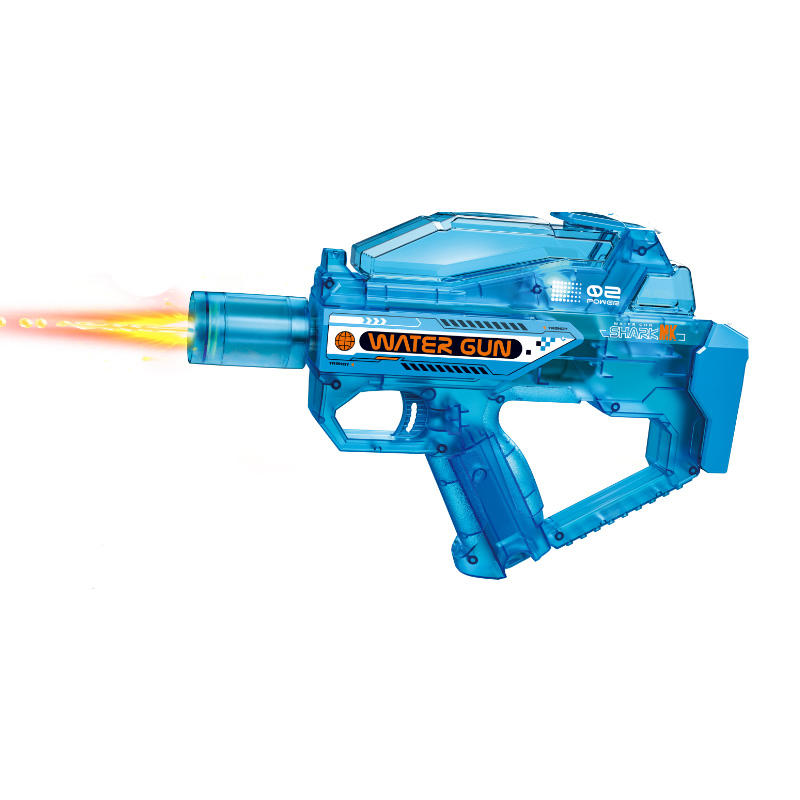 East Eagle Transparent Electric Water Gun With Simulated Fire Light Auto Continuous Shooting Large Drum Magazine Rechargeable Water Blaster Summer Outdoor Pool Shooting Toy For Kids