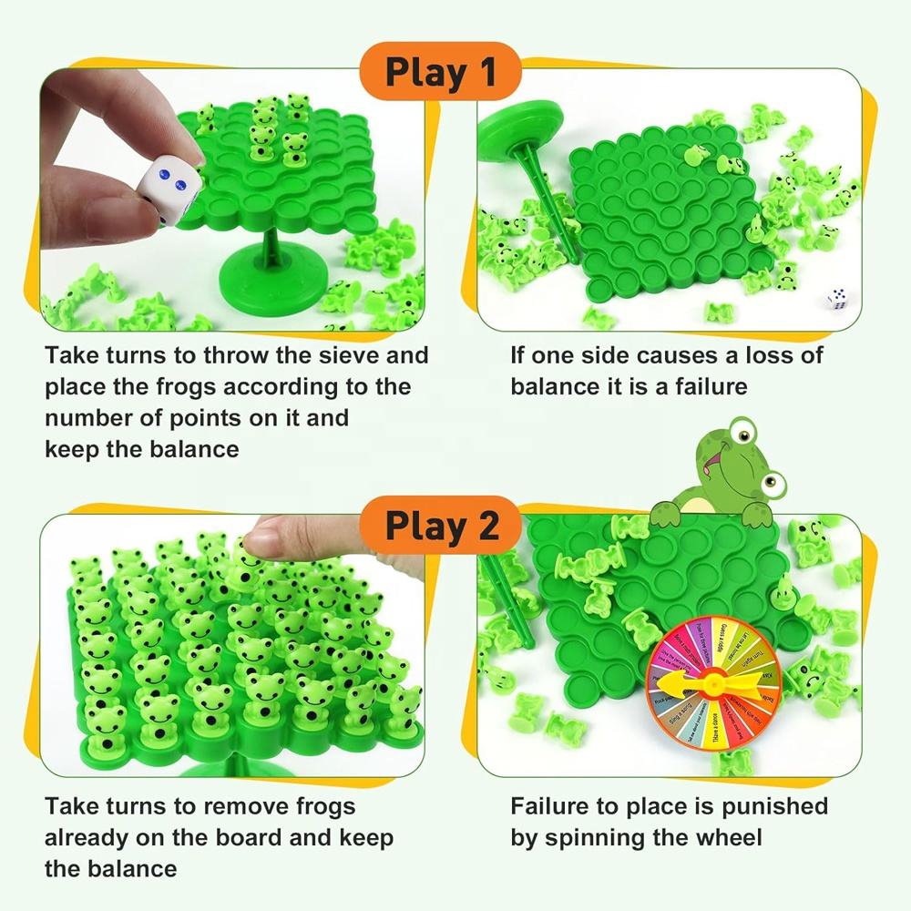 Two Player Frog Balance Tree Game STEM Educational Stacking Board Toy For Kids