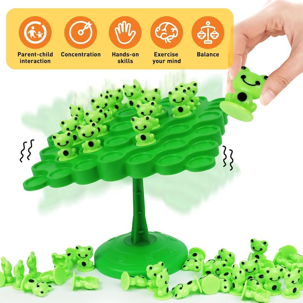 Two Player Frog Balance Tree Game STEM Educational Stacking Board Toy For Kids