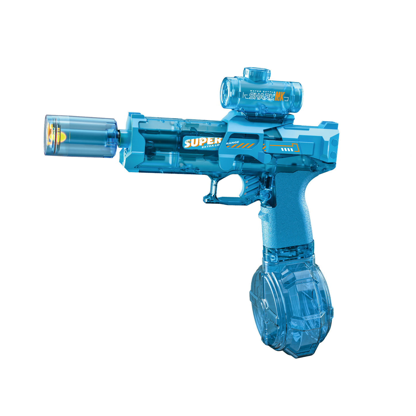 3rd Generation Ice Mouse Transparent Electric Water Gun With Simulated Fire Light Auto Continuous Shooting Large Drum Magazine Rechargeable Water Blaster Summer Outdoor Pool Shooting Toy For Kids