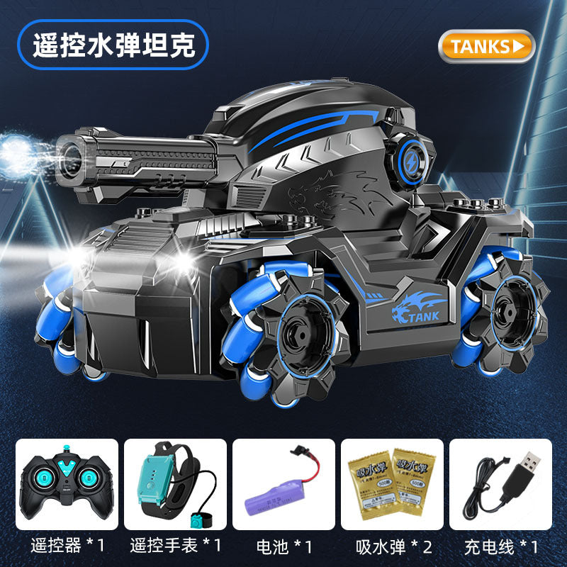 Wholesale Gesture Watch RC Water Bomb Tank 4WD Omni-Directional Stunt Remote Control Shooting Tank Toy