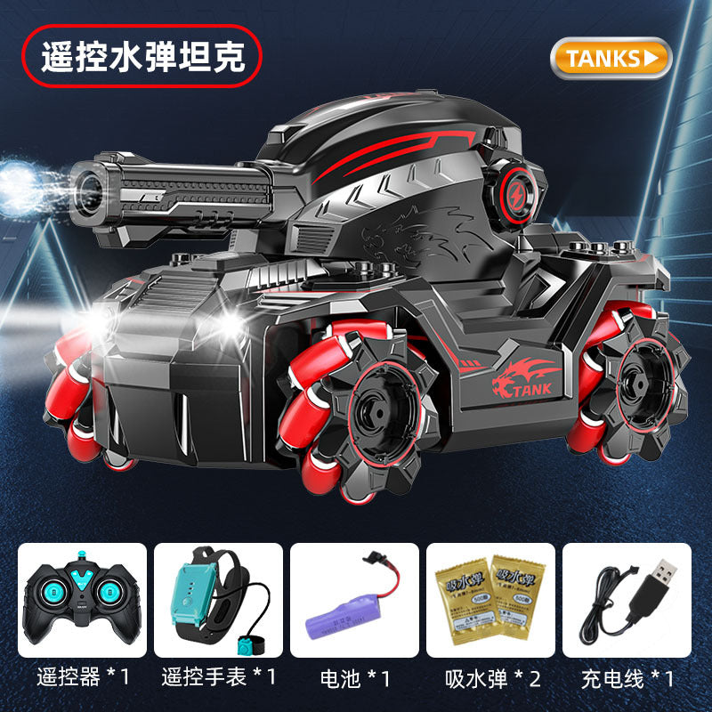 Wholesale Gesture Watch RC Water Bomb Tank 4WD Omni-Directional Stunt Remote Control Shooting Tank Toy