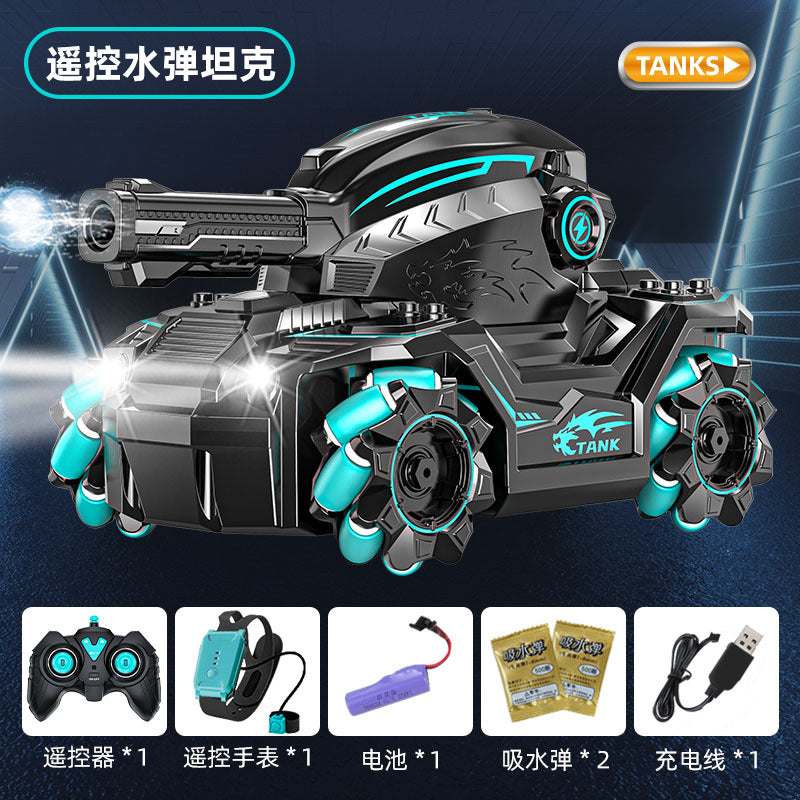 Wholesale Gesture Watch RC Water Bomb Tank 4WD Omni-Directional Stunt Remote Control Shooting Tank Toy