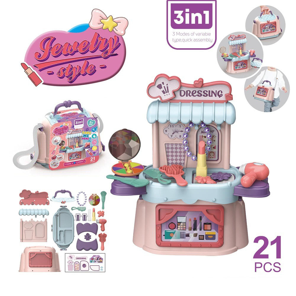 3 in 1 Portable Pretend Play Backpack Playset Kids Role Play Shop Toy 7 Themes Available
